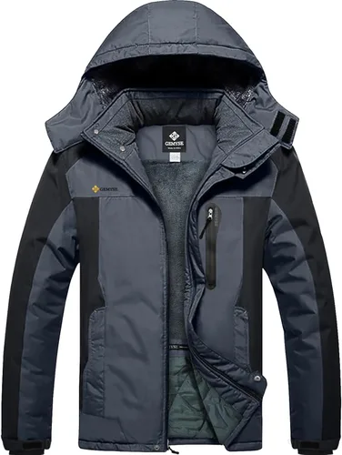 Miniatura 18 de GEMYSE - Chaqueta de esquí para hombre, impermeable, para invierno, con capucha, resistente al viento, cortavientos, para la nieve y la lluvia