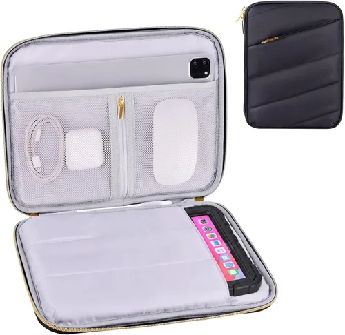 Miniatura 12 de Funda de transporte para iPad de 9 a 11 pulgadas, bolsa acolchada para tableta de viaje para iPad Pro de 11 pulgadas (M4), iPad 10.9