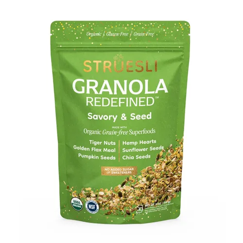 Miniatura 26 de Struesli Cacao + Café Orgánica Granola, Sin Granos y Sin Gluten, Bocadillos Saludables con Cacao, Café, Frutos de Chufa, Nueces Pecanas, Nueces