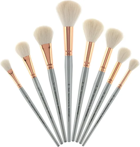 Miniatura 7 de Creative Mark Cepillo para mopa de pelo de cabra – Juego de 2, pelo de cabra natural ovalado de 1/2 pulgada para acuarela, aceite, acrílico y mezcla