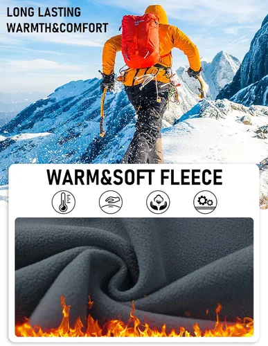 Miniatura 2 de MAGCOMSEN - Pantalones de invierno para hombre, impermeables, con forro polar pantalones tácticos softshell, para snowboard, esquí, con bolsillos