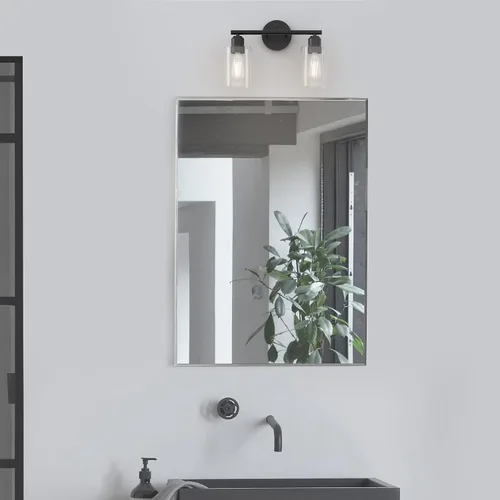 Miniatura 7 de Luz de Tocador de Baño Negra de 2 Luces Luces de Tocador de Baño Rústicas Sobre Espejo, Certificada por UL Apliques de Pared Industriales Modernos