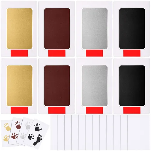 Miniatura 16 de Jetec Juego de 30 huellas y huellas de manos sin tinta, almohadilla de tinta de tacto limpio para manos y huellas de bebé, kit de huellas de perro
