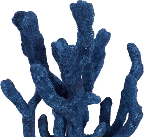 Miniatura 5 de Deco 79 Polystone - Escultura decorativa de coral texturizada, estatua porosa para decoración del hogar con base acrílica, figura decorativa de 10 x