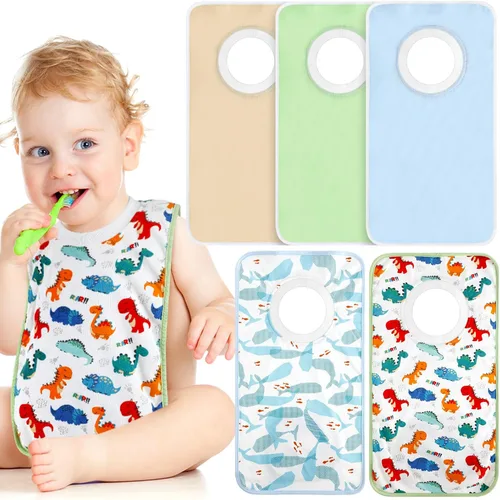 Newwiee 5 baberos grandes para bebés, baberos suaves y absorbentes, cobertura completa, baberos para niños pequeños baberos baberos baberos