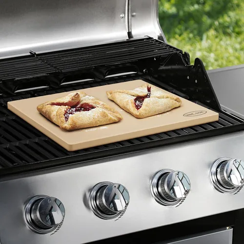 Miniatura 8 de Unicook Piedra de Pizza Grande para Horno de 20 Pulgadas, Piedra Rectangular para Hornear de 20" x 13.5" x 0.67", Bandeja para Pan de Cordierita