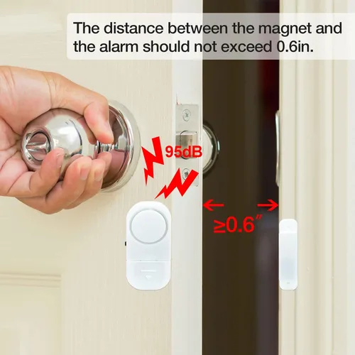 Miniatura 5 de Alarma de puerta y ventana, alarma de puerta de 95 dB para seguridad de los niños, sensor inalámbrico, alarma antirrobo de ventana, alarmas
