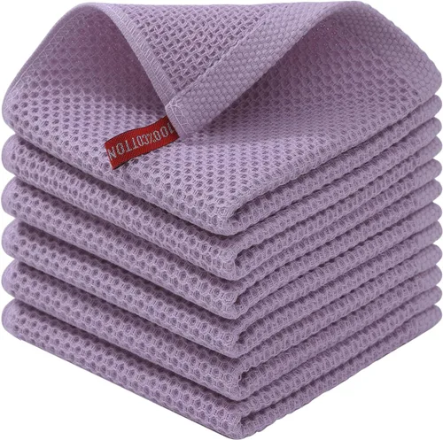 Miniatura 148 de Kitinjoy - Paños de cocina de 100 % algodón, tela de tejido gofrado, paño de limpieza ultrasuave, absorbente y de secado rápido. Gris Oscuro