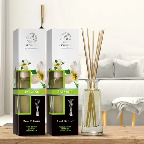 Miniatura 8 de Difusor de varillas de jazmín con aceite esencial de jazmín natural, juego de 2 x 3.4 onzas líquidas (3.4 fl oz), fragancia fresca y duradera
