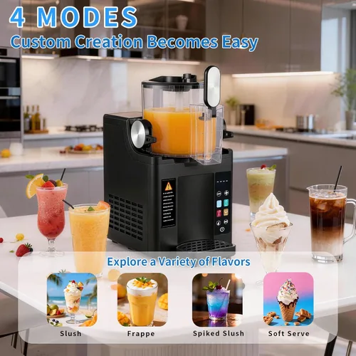Miniatura 5 de Máquina de granizado y máquina de helado de servicio suave, máquina de granizado para el hogar, máquina de bebidas congeladas, no necesita hielo
