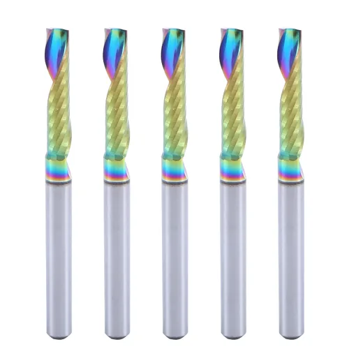 ISB - Juego de fresas de punta plana, brocas de punta nano de 1/8 pulgadas con revestimiento DLC (Ta-C), cortador de brocas CNC para aluminio,
