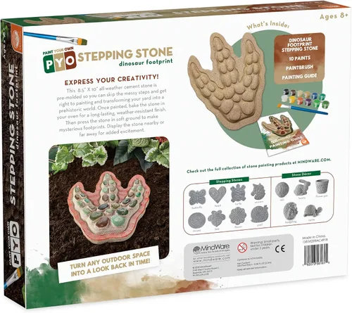 Miniatura 8 de MindWare pinta tu propia piedra escalonada, Huella de dinosaurio