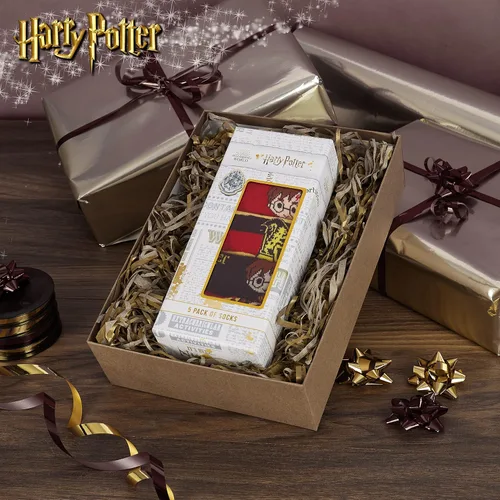 Miniatura 4 de Harry Potter Calcetines para mujer, 5 pares de calcetines para mujer, regalos, NegroRojo
