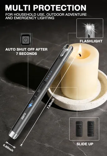 Miniatura 4 de Encendedor Eléctrico de Velas con Linterna USB C Recargable, Encendedores de Arco para Velas, Resistente al Viento, Plasma para Acampar, Barbacoa
