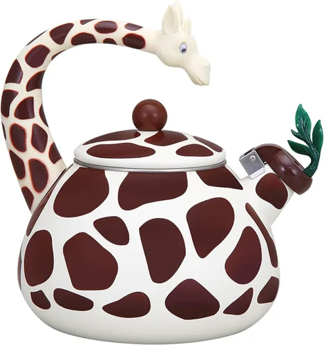 Miniatura 12 de UP ware - Hervidor de té silbante esmaltado en acero, tetera para estufa (1.6 cuartos de galón, manzana)