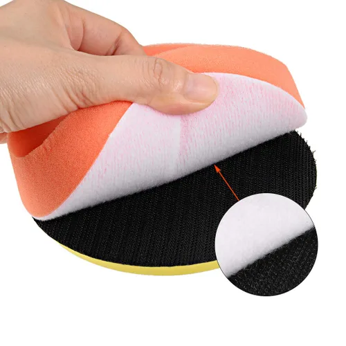 Miniatura 4 de uxcell Kit de almohadilla de pulido de taladro de espuma de 4 pulgadas, 5 almohadillas de esponja planas, 1 almohadilla de respaldo de gancho