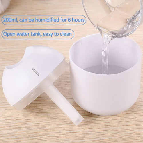 Miniatura 6 de Humidificador pequeño humidificador de aire de niebla fría, funcionamiento silencioso, apagado automático, mini humidificador con luz LED