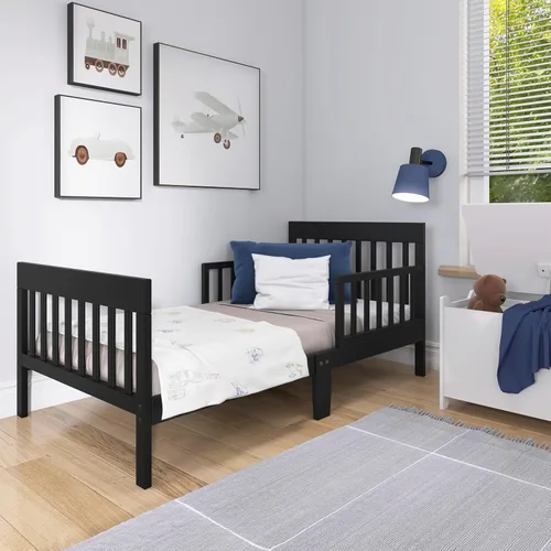 Miniatura 3 de Dream On Me Finn - Cama para niños pequeños, color negro, con certificado Greenguard Gold y JPMA, acabados no tóxicos, hecha de madera de pino
