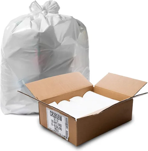 Miniatura 7 de Aluf Plastics Bolsas de basura de 45 galones, 40 x 46 pulgadas, color blanco (paquete de 100), para baño, hogar, oficina y basura ligera, rollos sin