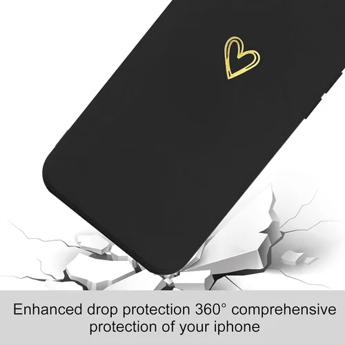 Miniatura 5 de Wirvyuer Funda para iPhone 13, bonita funda delgada a prueba de golpes con soporte de carga inalámbrica y protección, color negro