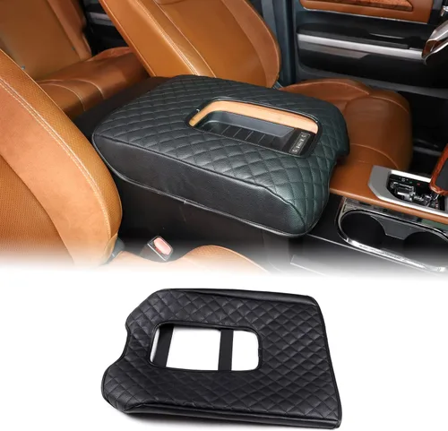 Miniatura 11 de Aunginsy Funda para reposabrazos de consola central compatible con Toyota Tundra 2007-2021, de cuero, almohadilla de tapa de cojín de consola media