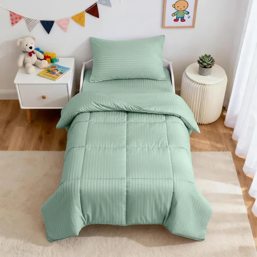 Miniatura 14 de ZPECC Juego de Ropa de Cama para Niños Pequeños - Juego de Ropa de Cama Hipoalergénica para Cuna de Bebé de 4 Piezas para Niños y Niñas, Incluye