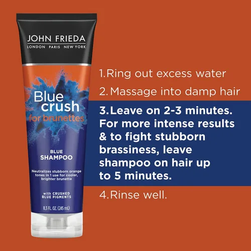 Miniatura 5 de John Frieda Blue Crush - Juego de champú y acondicionador para morenas, nutre el cabello teñido y natural, pigmentos azules para cabello castaño