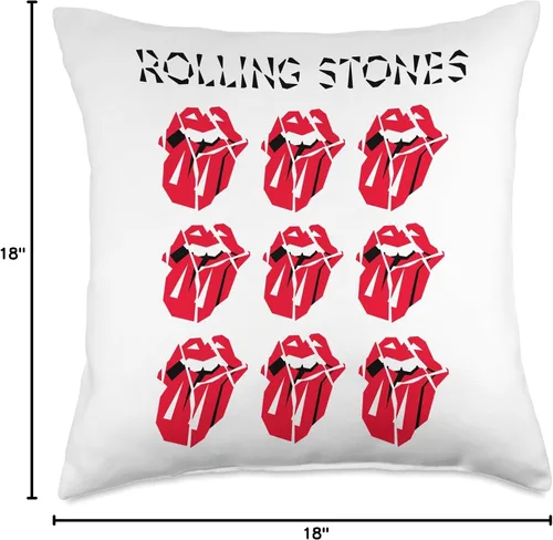 Miniatura 4 de The Rolling Stones - Almohada oficial HD con múltiples lenguas, 18 x 18 pulgadas, multicolor