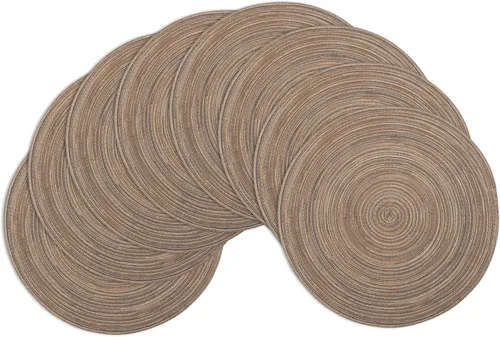 Miniatura 40 de Winknowl Juego de 4 manteles individuales redondos trenzados, lavables, tejidos resistentes al calor, para mesas de cocina, comedor, manteles Beige