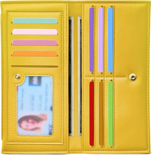 Miniatura 14 de Tipmile Cartera ultra delgada para mujer, cartera de cuero plegable para mujer, cartera RFID, cartera de bloqueo RFID para tarjetas de crédito