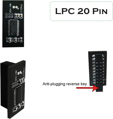 Miniatura 6 de Profesional TPM2.0 Módulo de seguridad LPC 14 Pin como tarjeta de placas base bastidor de roca para como roca TPM2-SLI-S-SPI plataforma pieza