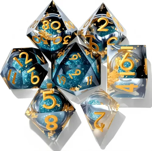 Miniatura 11 de Juego de dados de Dungeons and Dragons DND, juego de dados de resina poliédrica D&D, adecuado para juegos de rol, RPG, Pathfinder, juego de dados DND