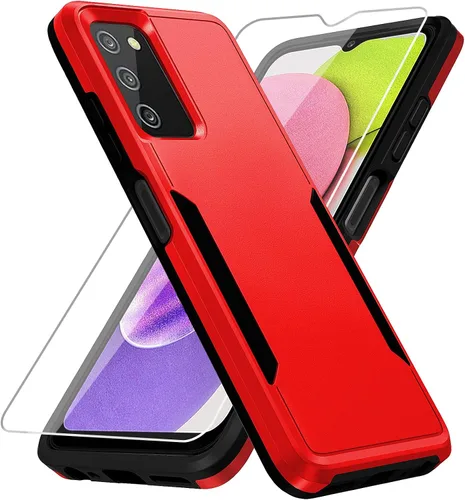 Miniatura 8 de Funda para Samsung Galaxy A03S, con protector de pantalla [prueba de caídas de grado militar], resistente, resistente, a prueba de golpes, para Negro