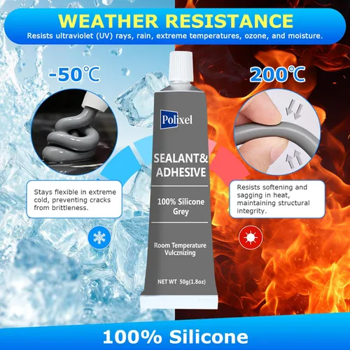 Miniatura 4 de Sellador Adhesivo de Silicona RTV Gris 100% Silicona de Alta Temperatura Calafateo Impermeable Adhesión Más Fuerte A Prueba de Encogimiento