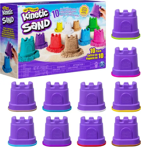 Kinetic Sand, paquete de 10 contenedores de castillo de 10 colores de arena de juego para recuerdos de fiesta, bolsas de regalo, regalos de