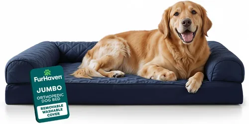 Miniatura 16 de Furhaven Cama ortopédica de espuma para perros, de pelo sintético y terciopelo, con diseño de caja de huevos, color salvia oscura, talla M Dark Sage
