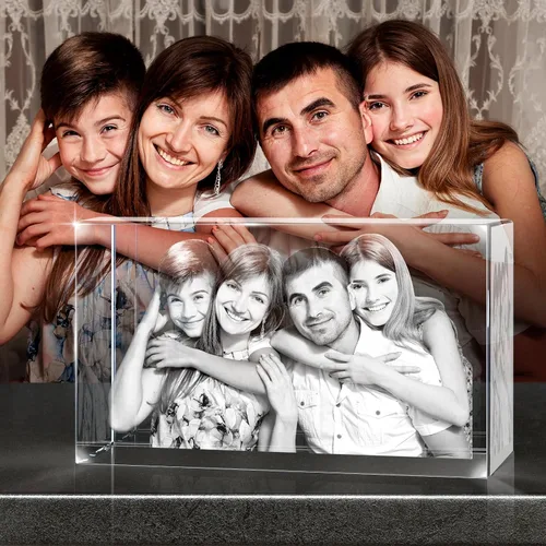 Miniatura 8 de Foto de cristal 3D, regalos personalizados, marco de fotos 3D personalizado, rectangular, regalos para parejas, regalos familiares, regalos