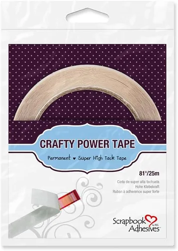 Scrapbook Adhesives by 3L 01638 Scrapbook Adhesives By 3L, Crafty Power Cinta de doble cara con dispensador, translúcida, 1/4 pulgadas, 81 pies