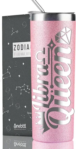 Miniatura 13 de Regalos del zodiaco Onebttl para mujeres, mejores regalos de cumpleaños para amigas, vaso de 20 oz de acero inoxidable, logotipo grabado en negro