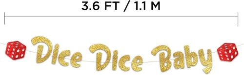 Miniatura 3 de Cartel con purpurina con diseño de dados preencordados para bebé, decoración de despedida de soltera para ella, suministros de fiesta, recuerdos