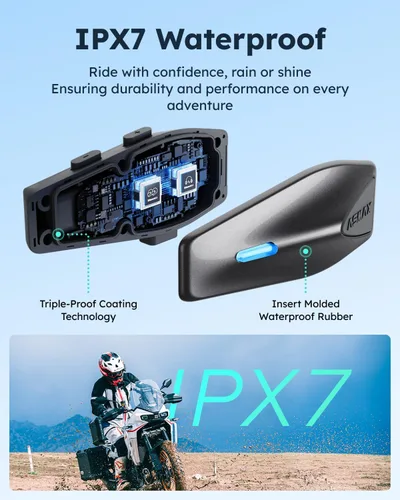 Miniatura 7 de ASMAX S1 - Auriculares Bluetooth para motocicleta con control de voz inteligente, sistemas de comunicación de casco de malla, cancelación