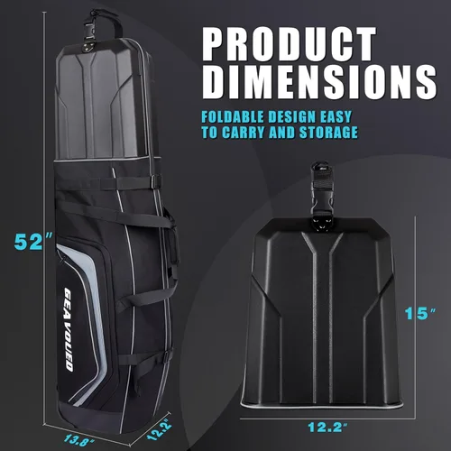 Miniatura 6 de Golf Travel Bag with Hard Case Top and Wheels,Premium Oxford Fabric,Golf Travel Bags for Airlines,Protect Your Club for Safe Transport