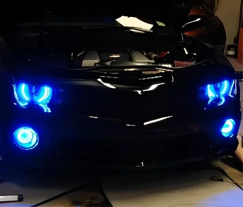 Miniatura 5 de iJDMTOY - Ajuste universal, 3 pulgadas, lámparas de luz antiniebla con ledes 40-SMD, halógenas, anillos Angel Eyes, para cualquier auto., Ultra azul
