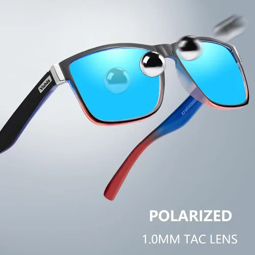 Miniatura 4 de Gafas de sol deportivas polarizadas para hombre Ciclismo Correr Pesca Golf Moda Gafas de sol Mujeres HD6009 C11 Azul Naranja Montura Azul Espejo