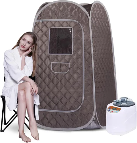 Smartmak Sauna de vapor portátil, spa personal de cuerpo completo, tienda de campaña de sauna plegable con generador de vapor grande de 3L y 1000 W,