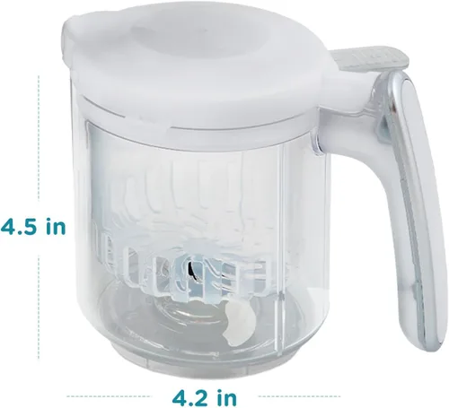 Miniatura 5 de Taza y cuchilla de repuesto con cesta de vapor para máquina de alimentos EVLA'S Baby - Blanco