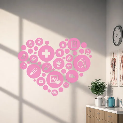 Miniatura 12 de Vinilo adhesivo de pared para oficina médica, clínica de salud, hospital, farmacia, decoración grande (g2983) (XL 45 x 58 pulgadas, negro)
