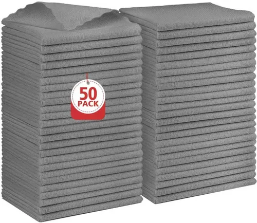 Miniatura 41 de Orighty Paño de limpieza de microfibra a granel, paquete de 50 toallas de tienda, trapos de limpieza reutilizables, toallas de microfibra sin pelusa
