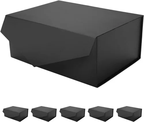 Miniatura 32 de Caja de regalo negra con ventana, caja de regalo magnética transparente para regalo, caja de propuesta de padrino de boda (10.5 x 7.5 x 3 pulgadas)
