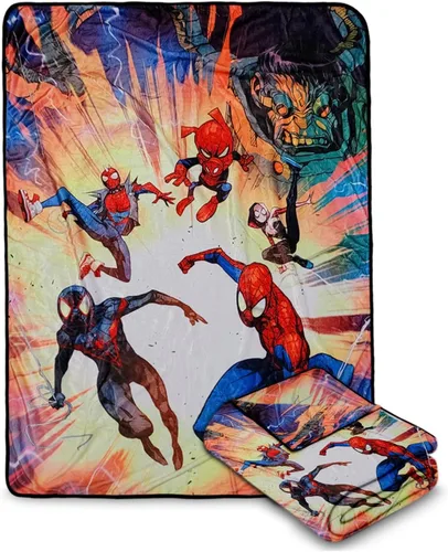 Marvel Spider-Man Personajes Manta de Forro Polar Más Suave y Cómoda para Adultos y Niños | Mide 60 x 45 Pulgadas Spider-man Spider-verse2